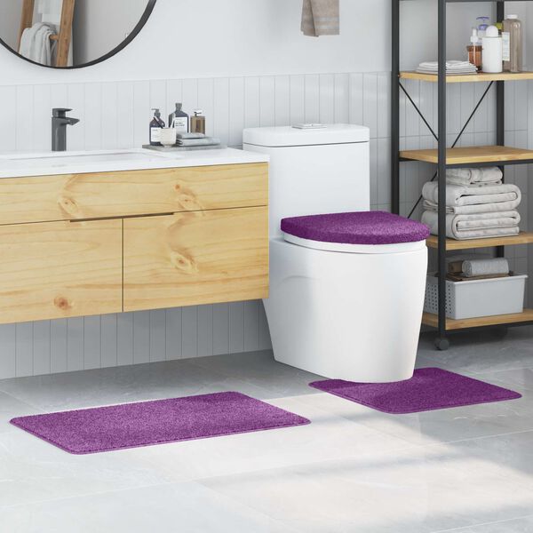 vidaXL Ensemble de tapis de bain antidérapants 3 pcs Violet PP