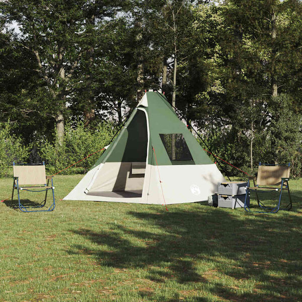 vidaXL Tente Tipi avec toit Vert 383 x 338 x 217 cm taffetas