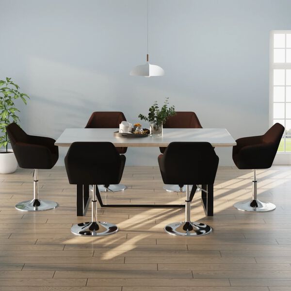 vidaXL Chaises &agrave; manger lot de 6 marron similicuir