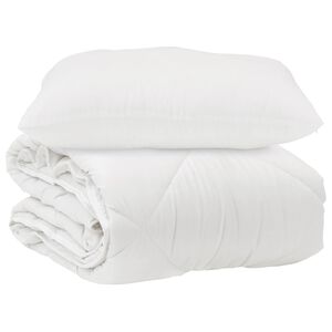 vidaXL Couette avec oreiller 2 pcs Blanc Microfibre