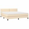 vidaXL Sommier &agrave; lattes de lit avec matelas LED Cr&egrave;me 180x200 cm Tissu