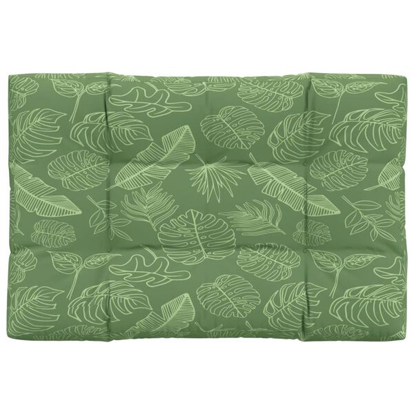 vidaXL Coussin de palette &agrave; motif de feuilles 120x80x12 cm Tissu