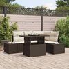 vidaXL Ensemble de canap&eacute; de jardin 5 pcs Marron polyrotin