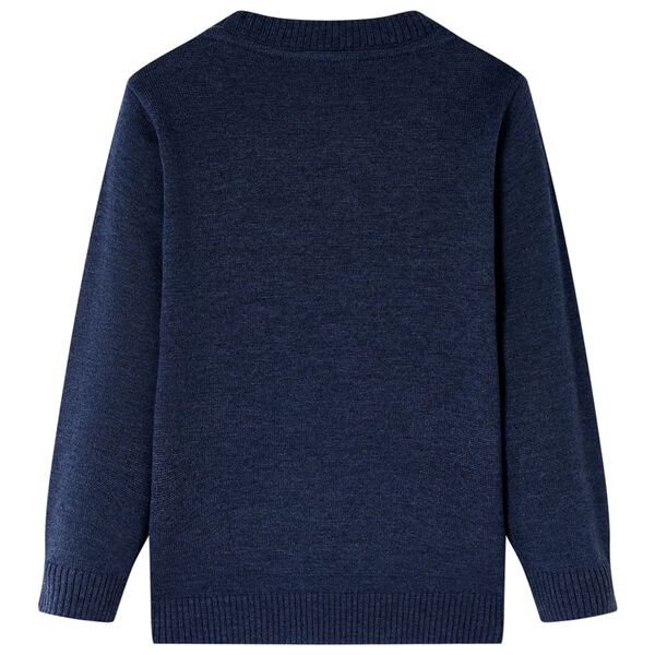 Pull-over tricot&eacute; pour enfants bleu marine 140