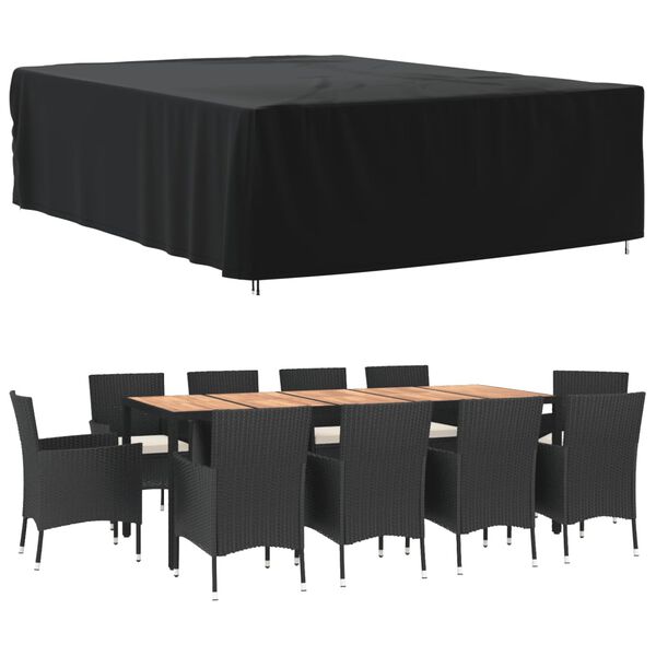 vidaXL Housse de salon de jardin noir 350x260x90 cm oxford 420D