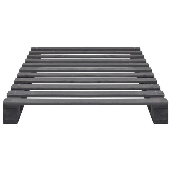 vidaXL Cadre de lit de palette sans matelas gris 100x200cm bois massif