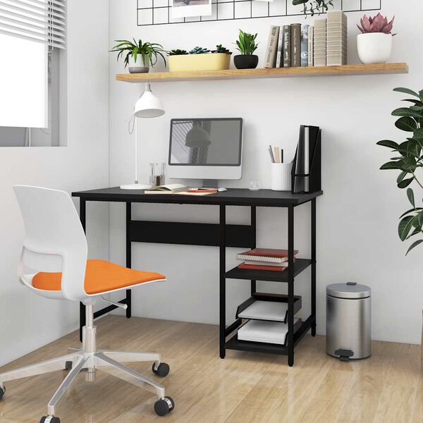 vidaXL Bureau d'ordinateur Noir 105x50x72 cm MDF et m&eacute;tal