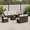 vidaXL Salon de jardin avec coussins 9 pcs marron r&eacute;sine tress&eacute;e