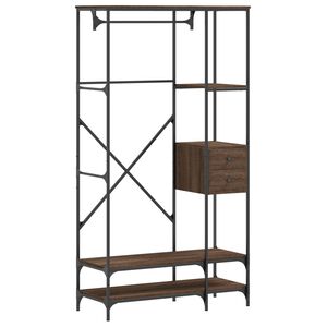 vidaXL Porte-v&ecirc;tements avec &eacute;tag&egrave;res ch&ecirc;ne marron bois d'ing&eacute;nierie