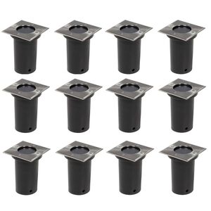 vidaXL 12 pcs Lampes encastrables au sol d'ext&eacute;rieur Carr&eacute;