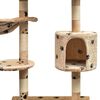 vidaXL Arbre à chat et griffoir Sisal 125 cm Empreintes de pattes Beige