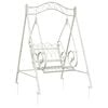 vidaXL Banc Balan&ccedil;oire Acier 113 x 121,5 x 168 cm Blanc antique