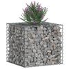 vidaXL Lit sur&eacute;lev&eacute; gabion Argent&eacute; 60 x 60 x 55 cm Acier galvanis&eacute;