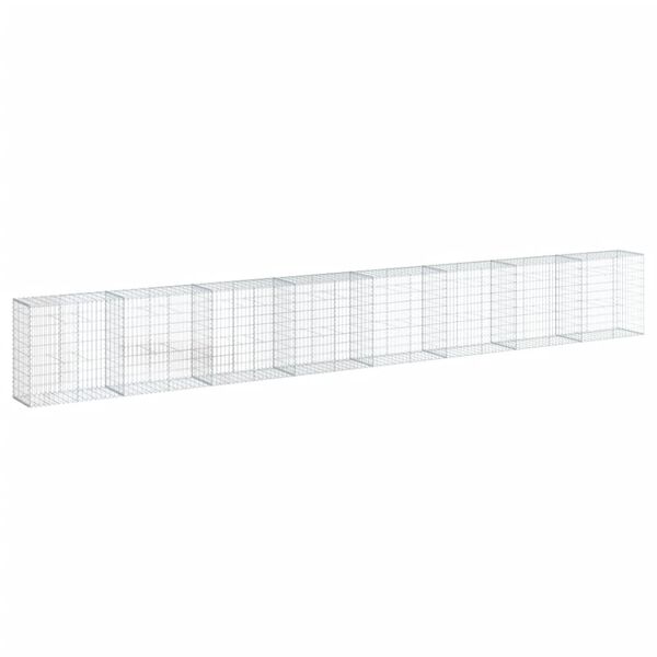 vidaXL Panier gabion avec couvercle 800x50x100 cm fer galvanisé
