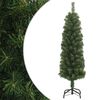 vidaXL Sapin de No&euml;l artificiel mince avec support vert 120 cm PVC