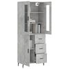 vidaXL Buffet haut Gris b&eacute;ton 69,5x34x180 cm Bois d'ing&eacute;nierie