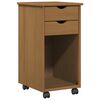 vidaXL Cabinet roulant 34 x 39 x 65,5 cm Pin massif Brun Miel