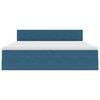 vidaXL Lit de Rangement avec matelas Bleu fonc&eacute; 200 x 200 cm Velours