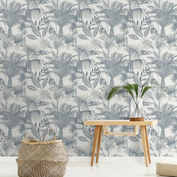 DUTCH WALLCOVERINGS Papier peint Kidatu Bleu et blanc