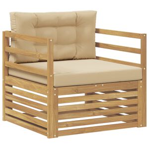 vidaXL Canap&eacute; d&rsquo;ext&eacute;rieur Blanc et Beige