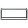 vidaXL Table console Marbre blanc 200x35x75,5 cm Verre tremp&eacute;