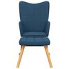 vidaXL Chaise à bascule avec tabouret Bleu Tissu