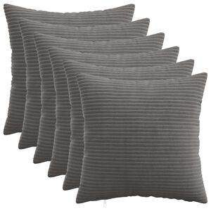 vidaXL Housse de coussin 6 pcs HEERLEN Gris fonc&eacute; 30 x 30 cm