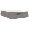 vidaXL Cadre de lit avec matelas avec matelas 2 pcs Taupe tissu