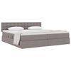 vidaXL Lit avec rangement et matelas avec matelas Taupe 200 x 200 cm