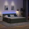 vidaXL Lit avec rangement et LED Gris fonc&eacute; 160 x 200 cm tissu