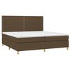 vidaXL Sommier &agrave; lattes de lit avec matelas Marron fonc&eacute; 200x200 cm