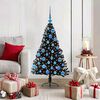 vidaXL Sapin de Noël artificiel pré-éclairé Noir 120 cm PVC