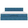 VidaXL Cadre de lit ottoman avec matelas bleu fonc&eacute; 160x200 cm velours