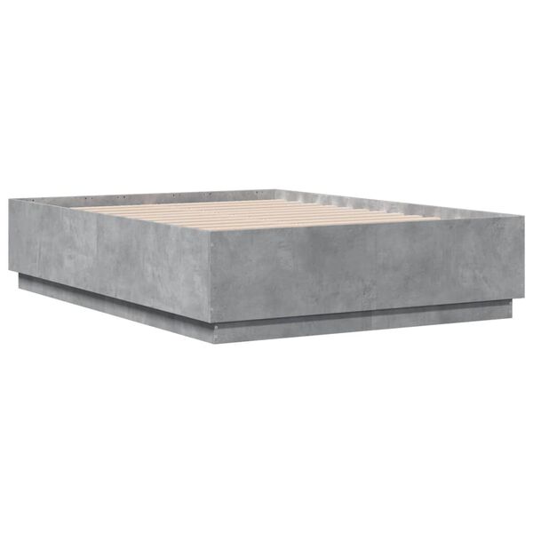 vidaXL Cadre de lit sans matelas gris b&eacute;ton 140x190 cm