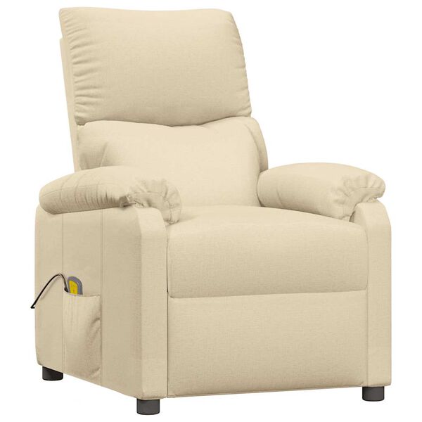 vidaXL Fauteuil de massage Cr&egrave;me Tissu