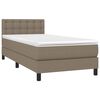 vidaXL Sommier &agrave; lattes de lit avec matelas LED Taupe 80x200 cm Tissu