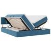 vidaXL Lit de Rangement avec t&ecirc;te de lit 2 pi&egrave;ces Bleu fonc&eacute;