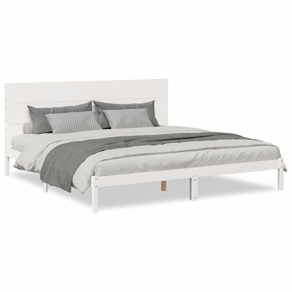 vidaXL Cadre de lit extra long sans matelas 200x210 cm bois massif