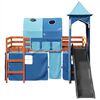 vidaXL Lit mezzanine enfants avec tour bleu 80x200cm bois pin massif