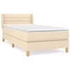 vidaXL Sommier &agrave; lattes de lit avec matelas Cr&egrave;me 90x200 cm Tissu