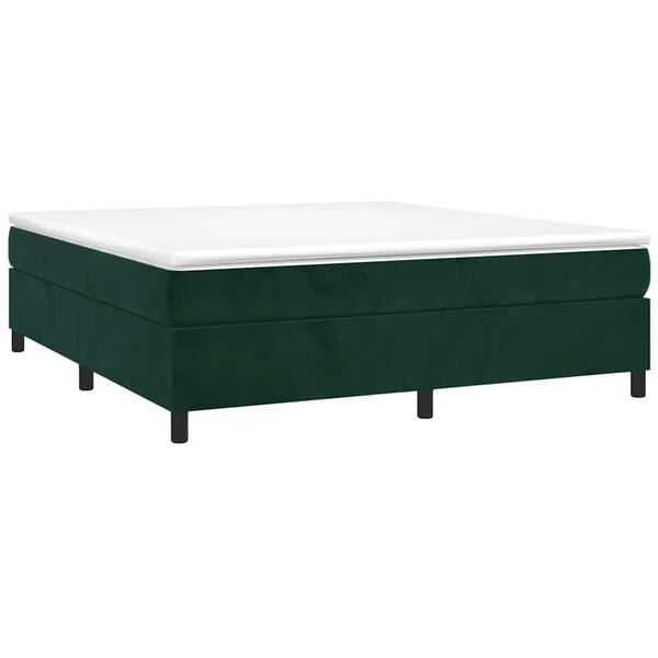 vidaXL Sommier &agrave; lattes de lit et matelas Vert fonc&eacute; 200x200cm Velours