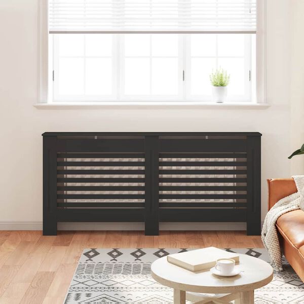 vidaXL Cache-radiateur noir 172x19x81,5 cm MDF