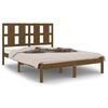 vidaXL Cadre de lit Marron miel Bois de pin massif 140x190 cm
