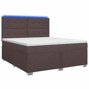 vidaXL Lit boxspring avec matelas Marron fonc&eacute; 140 x 190 cm Tissu