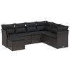 vidaXL Salon de jardin 7 pcs avec coussins noir r&eacute;sine tress&eacute;e
