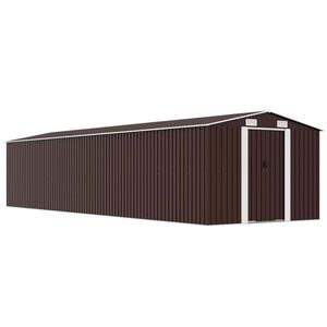 vidaXL Abri de jardin Marron 257x990x181 cm Acier galvanis&eacute;
