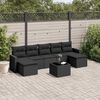 vidaXL Salon de jardin 8 pcs avec coussins noir r&eacute;sine tress&eacute;e