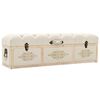 vidaXL Banc de rangement 110 cm Cr&egrave;me Bois de sapin massif et tissu
