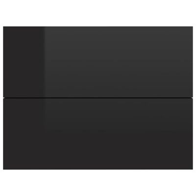 vidaXL Table de chevet Noir brillant 40x30x30 cm Bois ingénierie