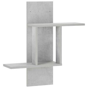 vidaXL &Eacute;tag&egrave;re Murale Gris b&eacute;ton 59 x 17 x 63 cm Bois d'ing&eacute;nierie